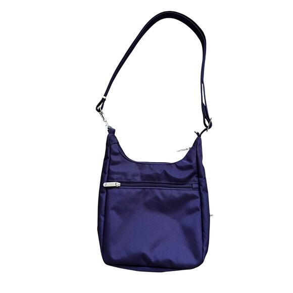 $120 Travelon Anti-Theft RFID Crossbody Purple Classic Essential Messenger Bag - Picture 5 of 6